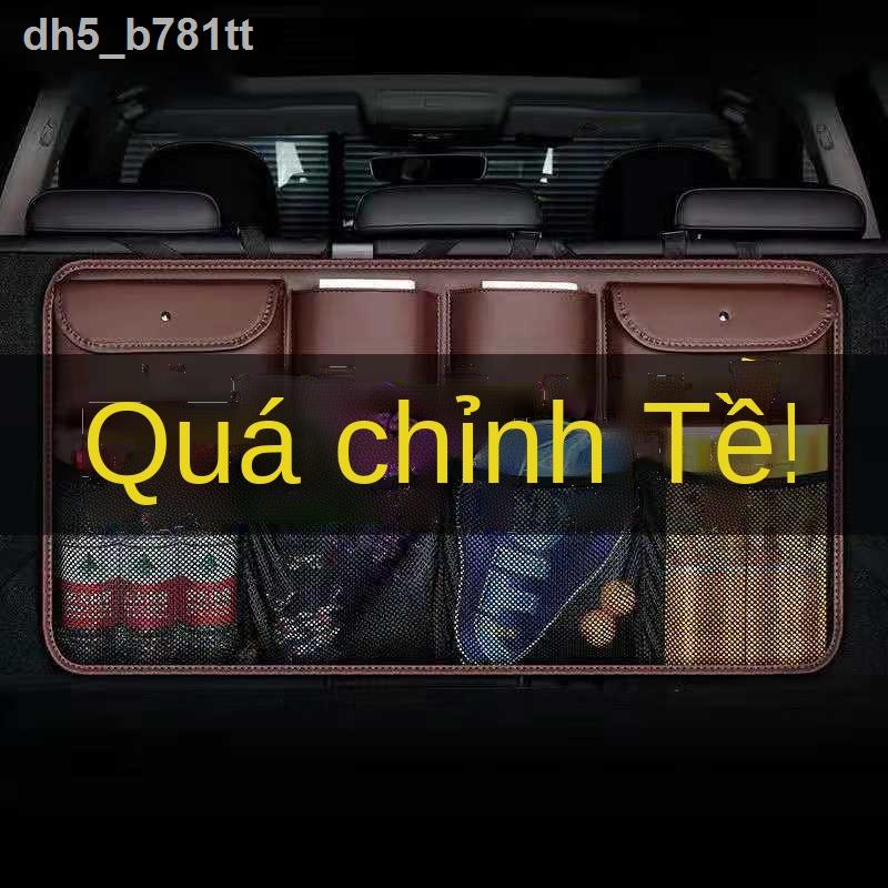 ✻☜℡Cốp xe ô tô sau túi đựng đồ đa năng SUV lưới da treo trang trí nội thất