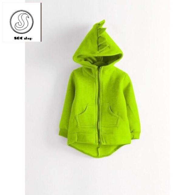 Áo khoác cho bé trai, bé gái, áo có nón giữ ấm chất da cá dáng khủng long. Bé Sóc shop