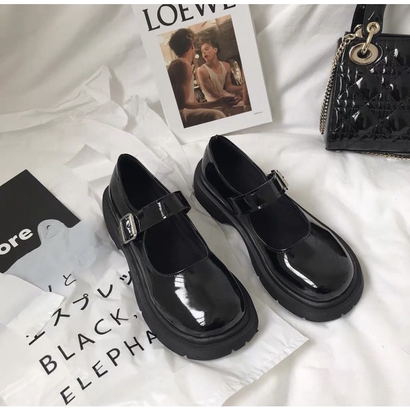 Giày búp bê có quai vintage Mary Jane đế cao 5cm Yannie Lolita ulzzang Hàn Quốc