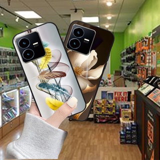 Ốp điện thoại Vivo Y22S / Y22 2022 bộ hình nghệ thuật cánh cò rát vàng 3D sang trọng