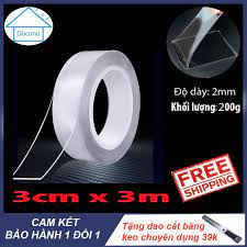 Băng Dính, băng keo 2 Mặt Đa Năng Trong Suốt (3m)