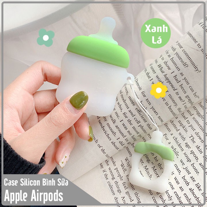 Túi đựng silicon cho tai nghe Airpods hình Bình Sữa nhựa dẻo