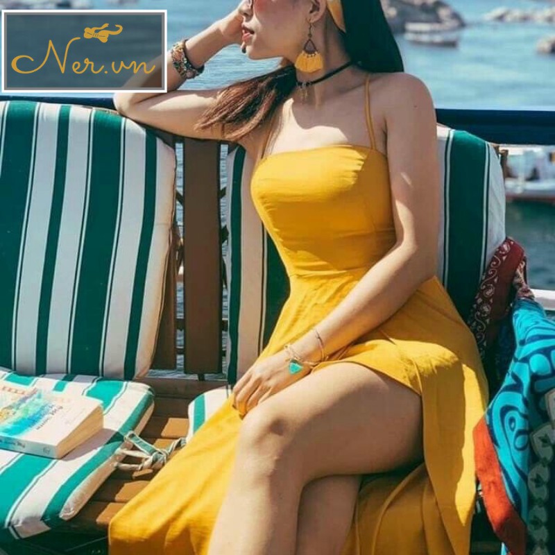 Đầm Maxi dự tiệc, đi biển, đi chơi, cafe, dạo phố, sành điệu, Maxi dáng dài,chất đũi nhăn cao cấp tại xưởng may NER-N112
