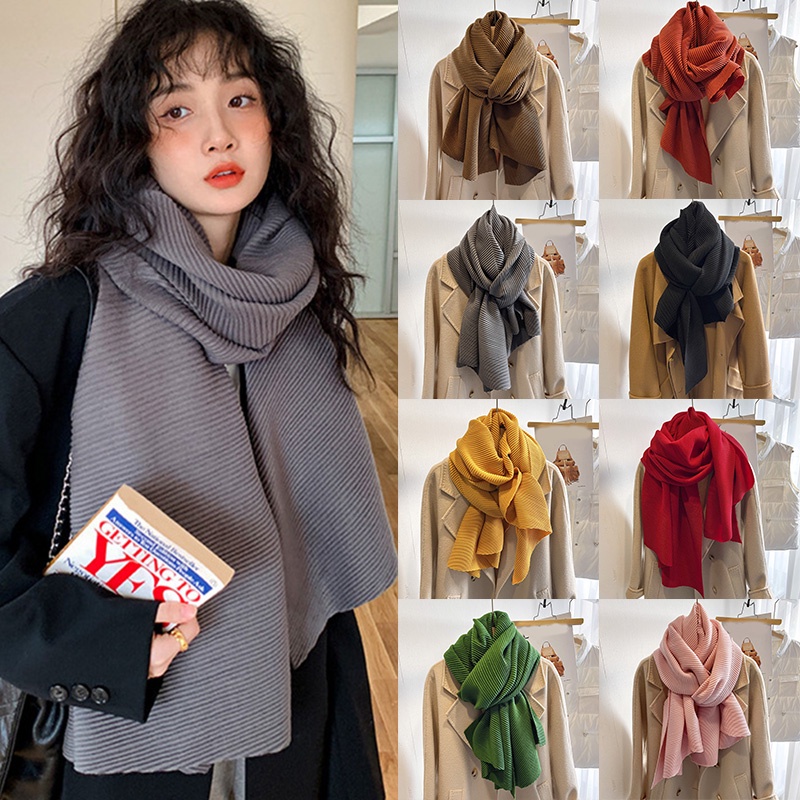 Khăn Choàng Cotton Linen Trơn Màu Cỡ Lớn 200 * 70cm