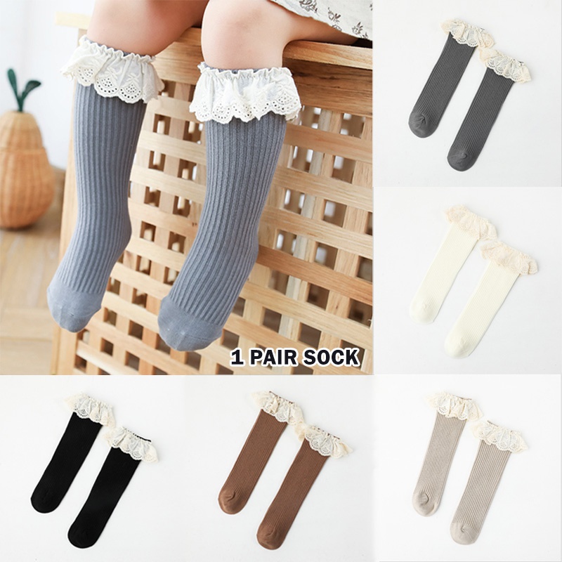 Vớ Cotton Dài Đến Đầu Gối Mềm Mại Cho Bé Gái 0-8 Tuổi
