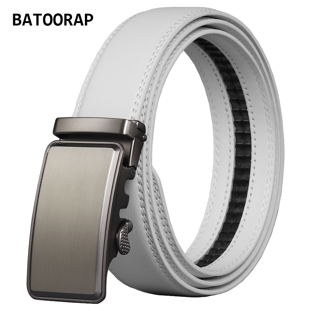 Thắt lưng da nam màu trắng khóa tự động mở rộng 35 mm Z017P013T