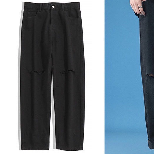 Quần baggy nam rách from suông,rộng cao cấp -phong cách hàn quốc hottrend Lady-Hn Store88 ms 42