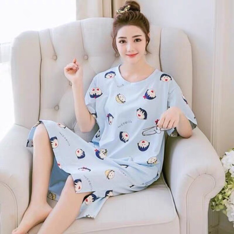 [HÀNG QUẢNG CHÂU] Váy Ngủ Hoạt Hình Cute  Đầm Ngủ Suông Chất Cotton Mềm Mát  Mẫu 2021 | BigBuy360 - bigbuy360.vn
