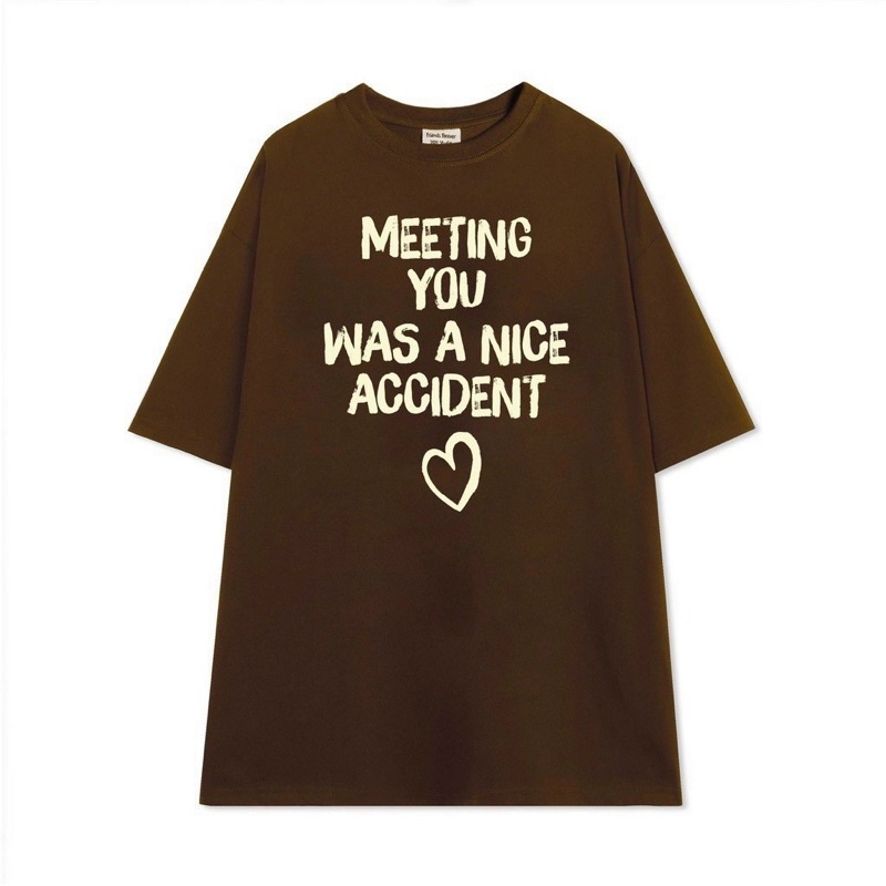 Áo thun tay lỡ in chữ MEETiNG có 5 màu nâu/trắng/đen/xám/xanh