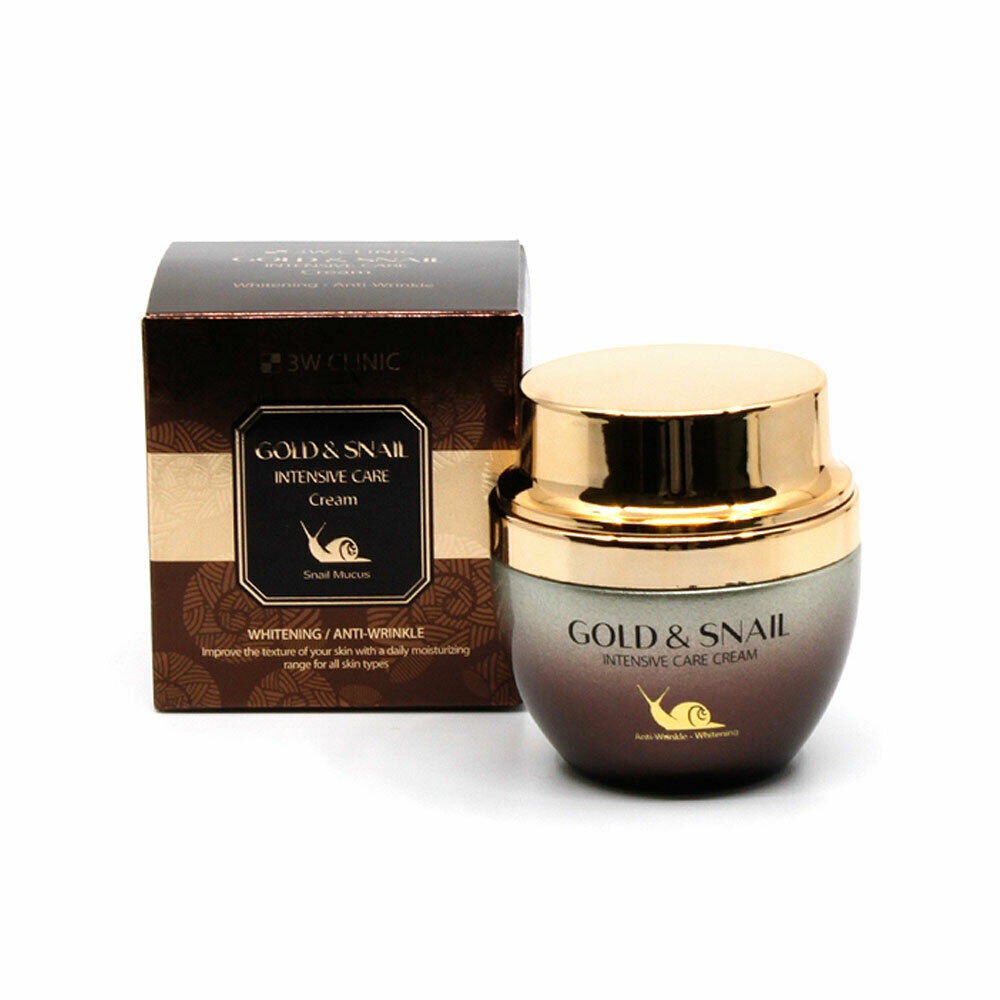 Kem dưỡng giúp nâng tone, trẻ hóa làn da 3W Clinic Gold & Snail Intensive Care Cream 55g
