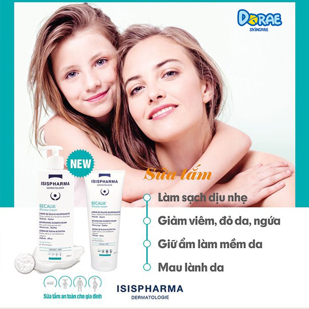 Sữa tắm cho da khô, da kích ứng, chàm ISIS Pharma Secalia Shower Cream