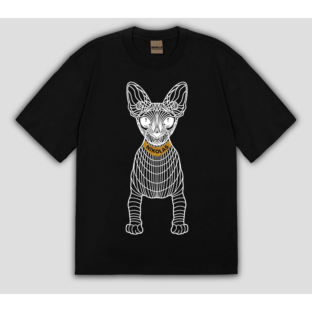 Áo thun nam nữ AZILA132 in Mèo ai cập chất liệu cotton 100% thoáng mát