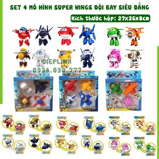 Set 4 Đồ Chơi Mô Hình Đội Bay Siêu Đẳng Super Wings Cho Bé