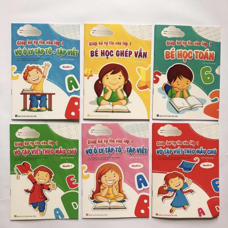 [TẶNG QUÀ] Trọn bộ 6 cuốn hành trang cho bé vào lớp 1 có tập đánh vần, luyện viết,bé học toán,bé tập viết (tặng bút chì)