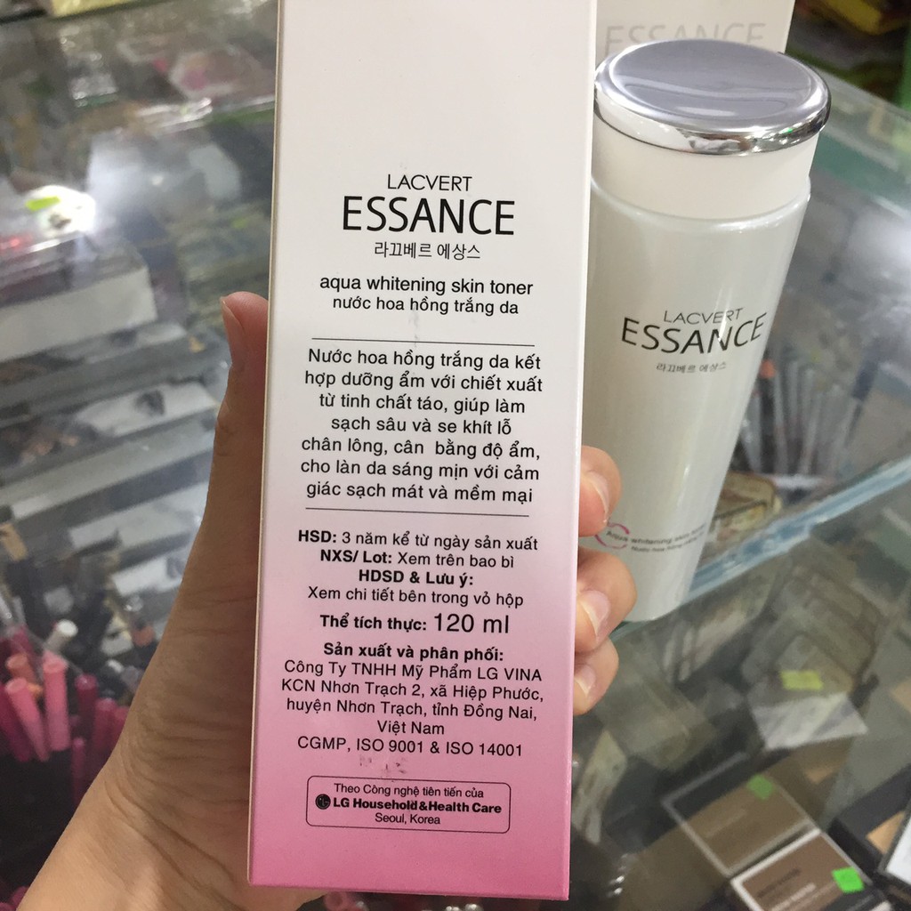 Nước hoa Hồng Dưỡng Trắng da Essance Whitening Aqua Skin 120ml 100% chính hãng