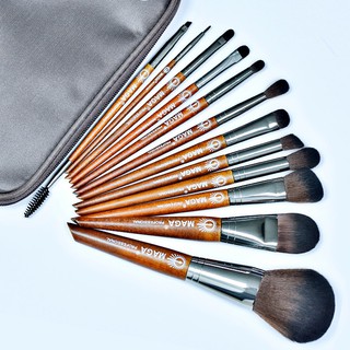 Bộ Cọ Trang Điểm Cao Cấp MAGA 12 Cây Nền Dẹp