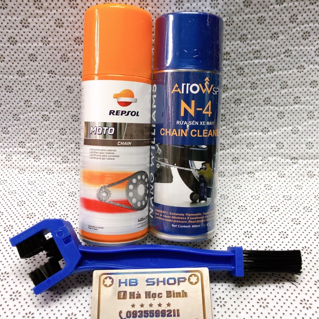 Combo dưỡng sên Repsol và vệ sinh NSD arow kèm bàn chải 3D