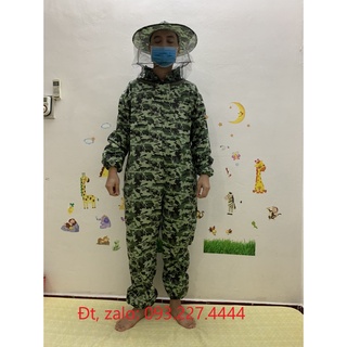 Bộ quần áo thăm nuôi, bắt ong hàng nhập khẩu xanh nhạt