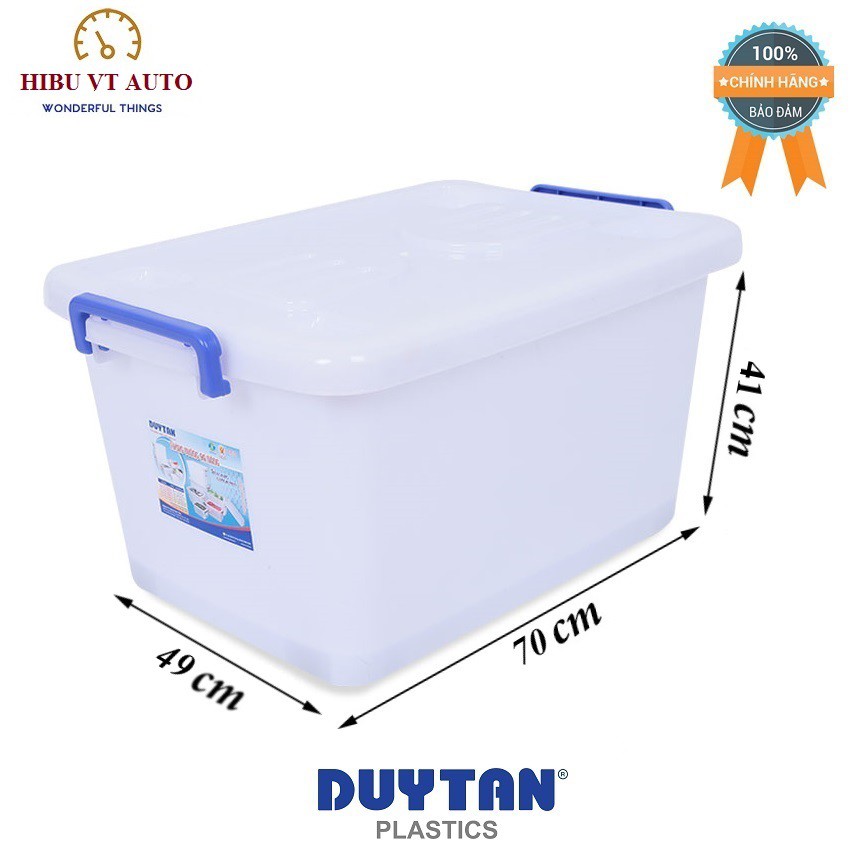 Combo 5 Thùng Nhựa Duy Tân Có Bánh Xe 90L (70 x 49 x 41 cm) No.747 giúp bạn bảo quản đồ đạc sạch sẽ,gọn gàng