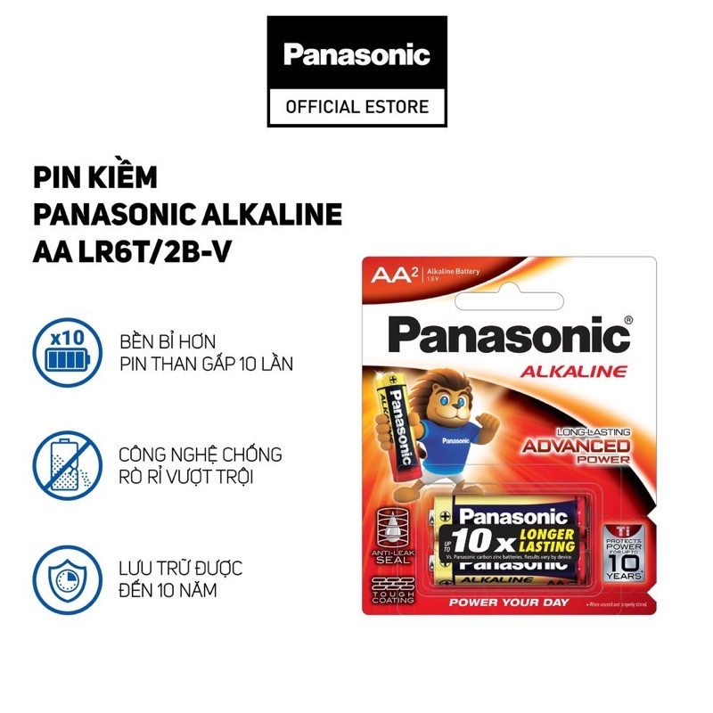 [Hàng Thái] Vỉ 2 Viên Pin AA, AAA Panasonic ALKALINE dung lượng cao