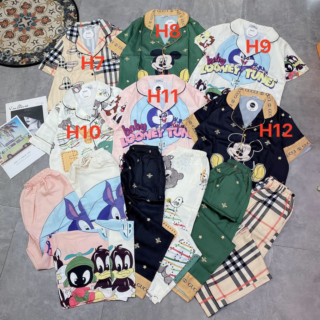 Bộ Ngủ Lụa Áo cộc + quần dài mới (kèm ảnh thật,video) | BigBuy360 - bigbuy360.vn