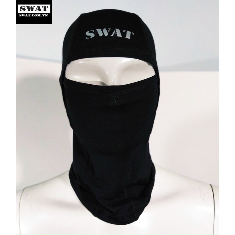Khăn trùm ninja SWAT cao cấp 3 in 1 màu đen nam nữ chống nắng siêu mát thấm hút mồ hôi phượt