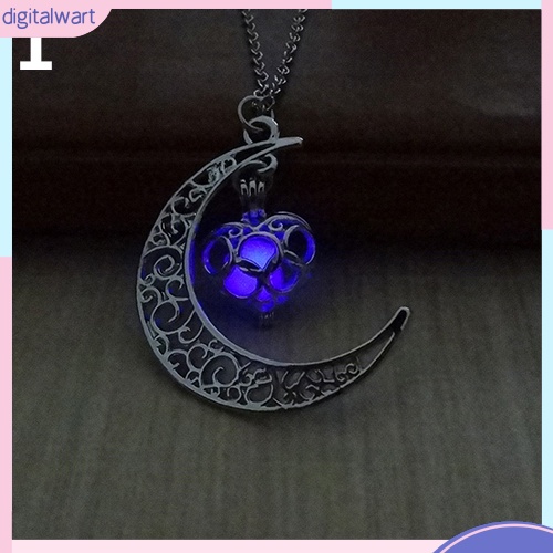 Dây Chuyền Mặt Trăng Đính Đá Phát Sáng Thời Trang
