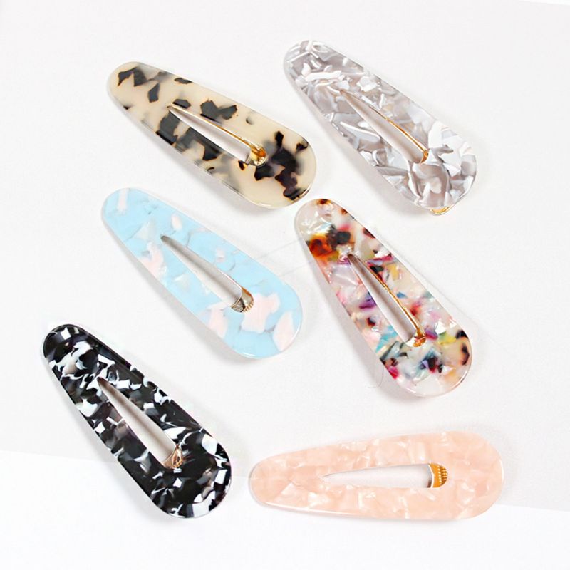 Youyo Kẹp Tóc Đính Đá Granite Acid Acetic Hình Giọt Nước Hình Giọt Nước Cho Nữ