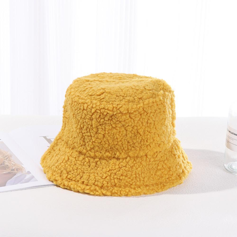Mũ Bucket Chất Liệu Lông Giả Mềm Mại Thời Trang Mùa Đông