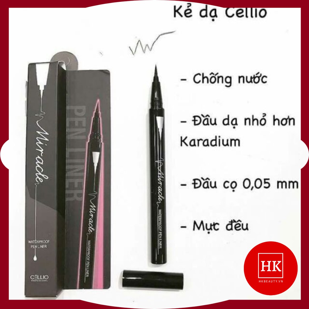 Kẻ mắt dạ Cellio Miracle Waterproof Pen Liner - không lem, không trôi | BigBuy360 - bigbuy360.vn