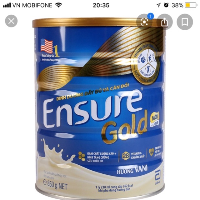 Sữa bột Ensure Gold  850g