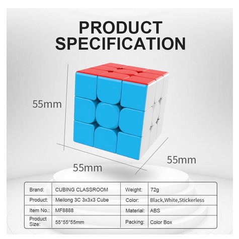 Đồ chơi Rubik 3x3 nhựa ABS cao cấp, trơn mượt sử dụng dễ dàng