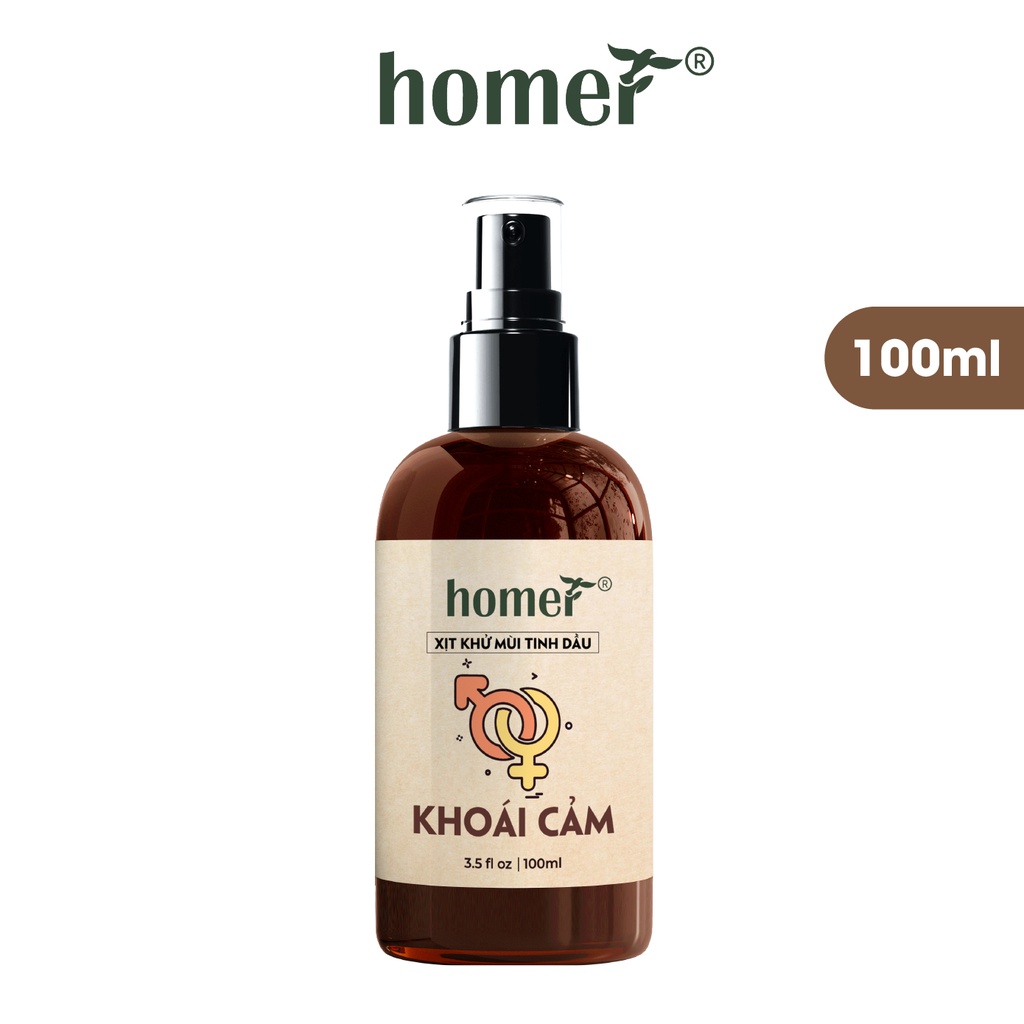 Xịt khử mùi tinh dầu Khoái Cảm Homer Thiên nhiên Dung tích 100ml/250ml