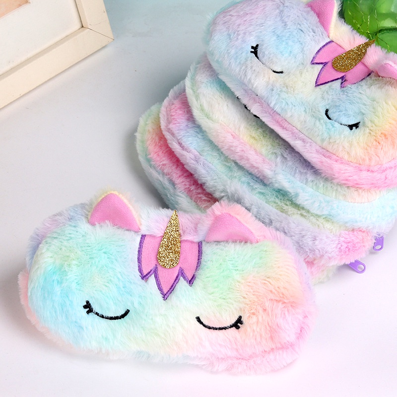 Bóp Viết Lông Nhung Hình Ngựa Một Sừng Dễ Thương Ốp