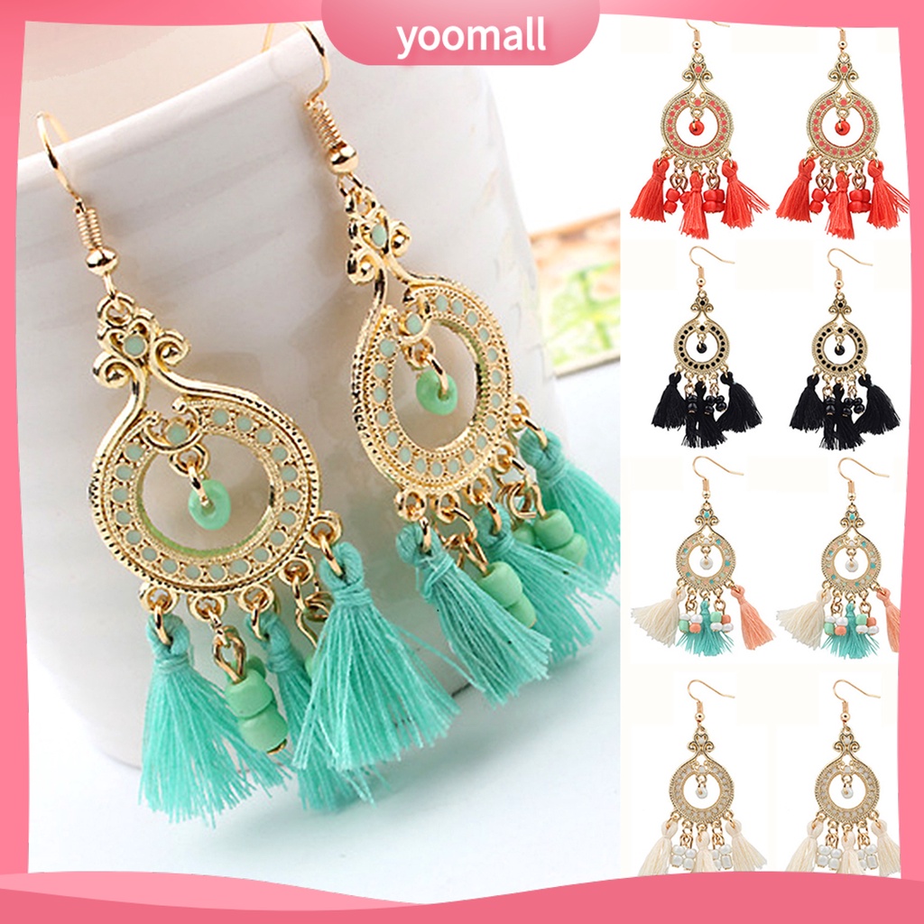 Khuyên tai núm tua phong cách Bohemian cổ điển thanh lịch dành cho nữ