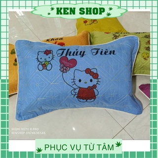 Gối in hình Hello Kitty màu xanh trời ảnh chính chủ tự shop chụp