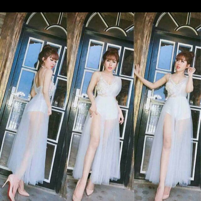 Maxi lưới kết ren phủ 1 vai