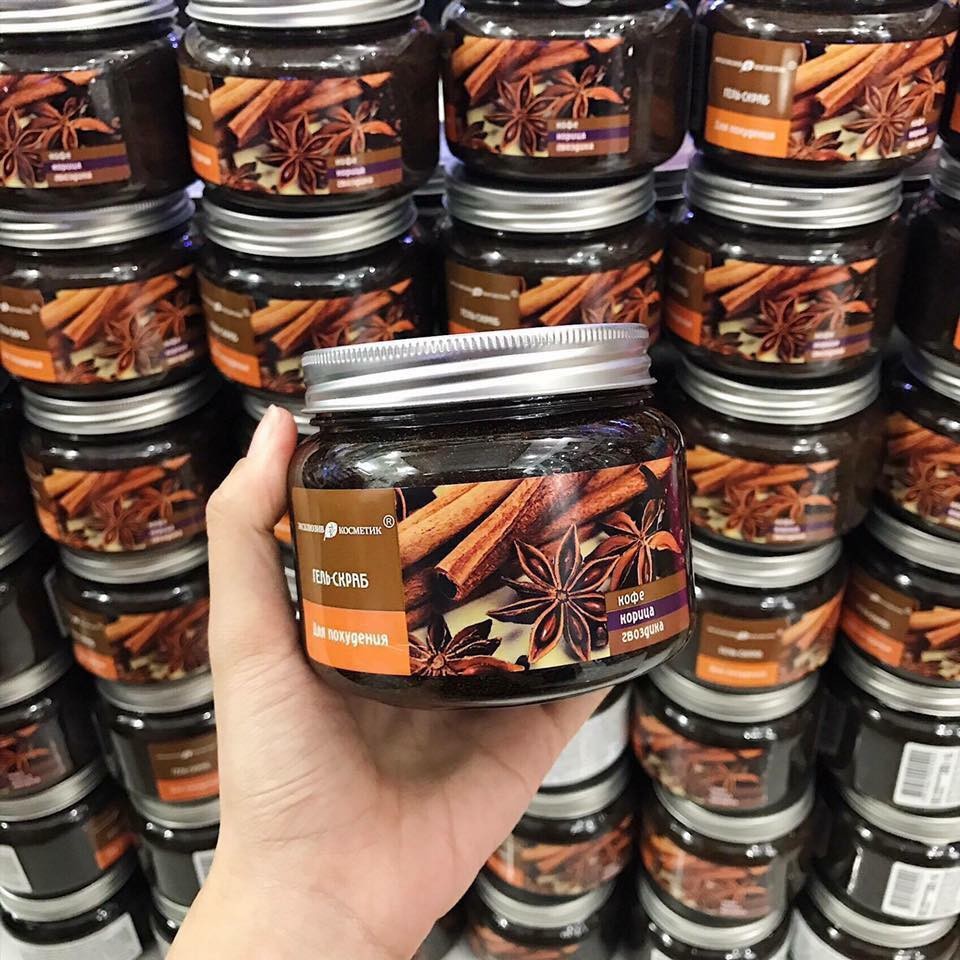 Tẩy da chết Body chiết xuất Quế, Hồi đến từ Nga, làm sạch mịn màng, giúp da trở nên săn chắc, sáng khỏe 380gr