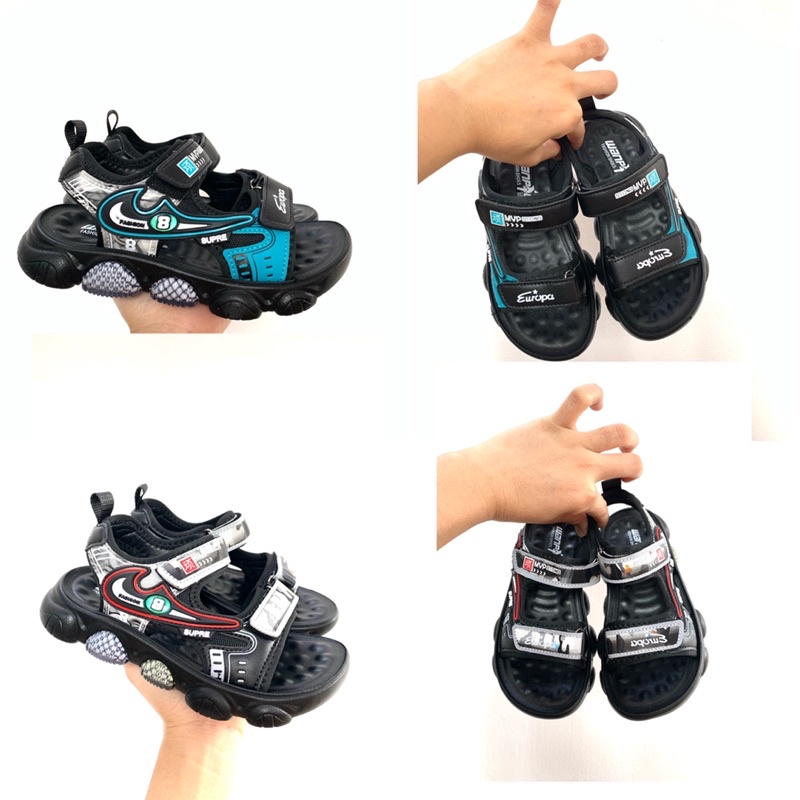 Sandal cho bé trai đi học hàng Quảng Châu cao cấp 2 màu xanh,đỏ