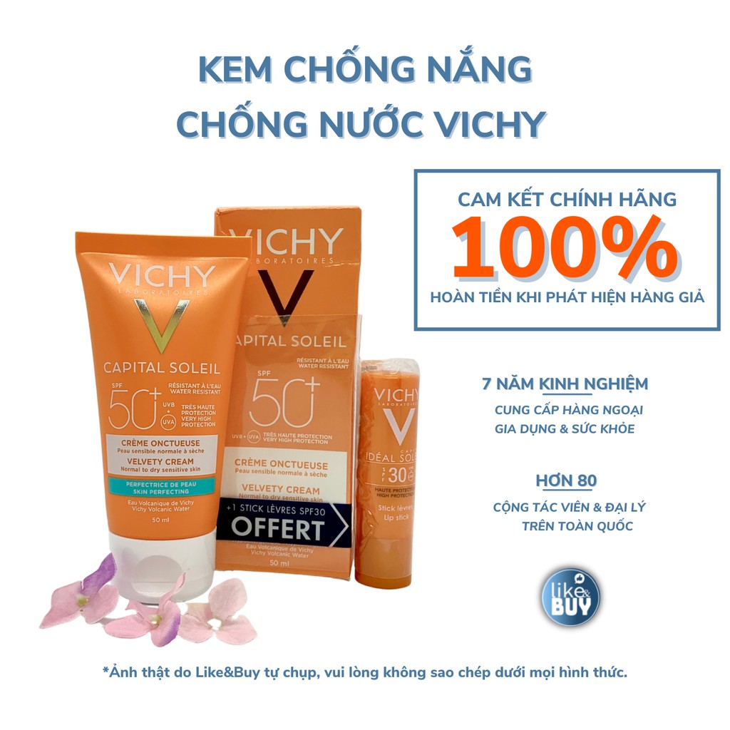 Kem chống nắng Vichy SPF50+ chống nắng phổ rộng, chống nước tốt - hàng nội địa LikeandBuy