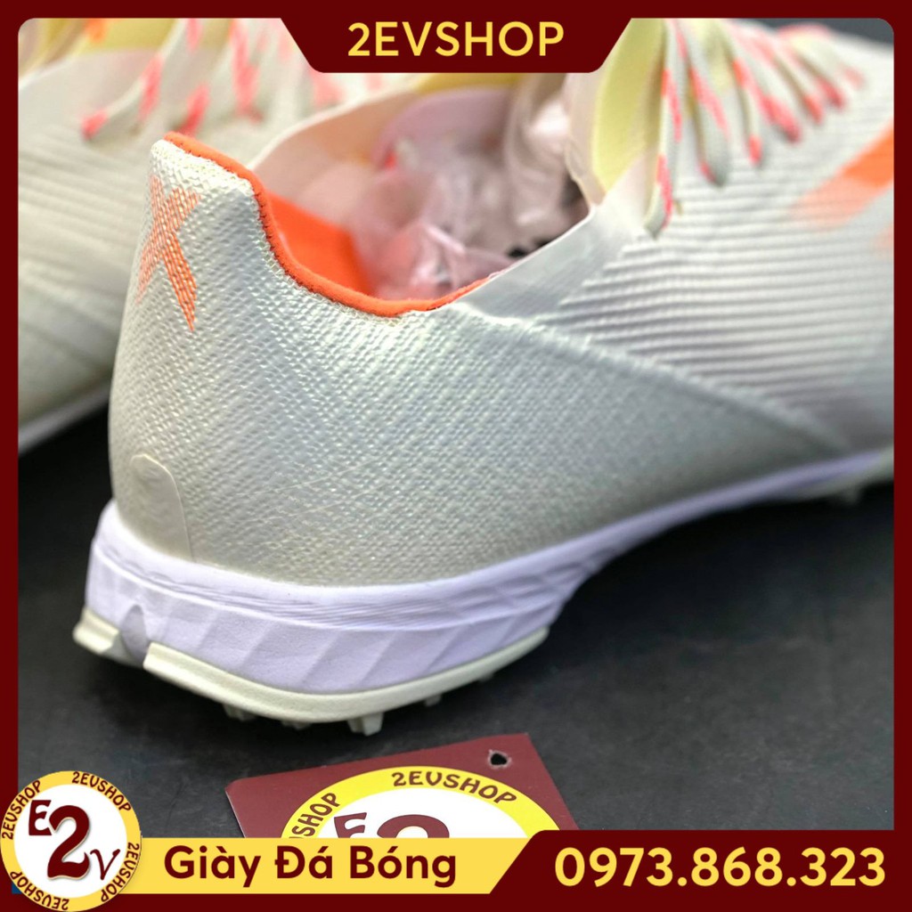 Giày đá bóng thể thao nam 𝐗 𝐆𝐡𝐨𝐬𝐭𝐞𝐝 Trắng Cam đế mềm, giày đá banh cỏ nhân tạo cao cấp - 2EVSHOP