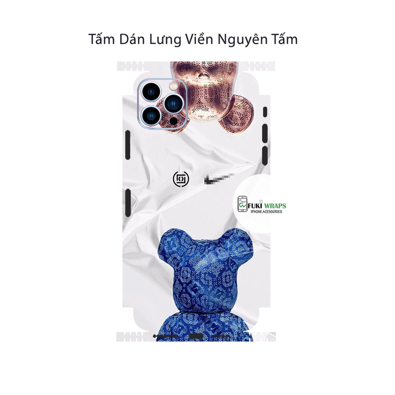 Tấm dán Skin Mặt Sau Hình Gấu FULL VIỀN Dành Cho 13prm , 12prm , 11prm , x , xsm , xr, ip11 , ip12 , ip13 - FukiShop