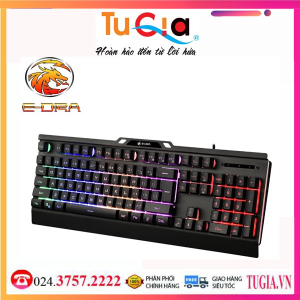 Bàn phím bán cơ EDra EK701 Gaming (Black)Hàng Chính Hãng