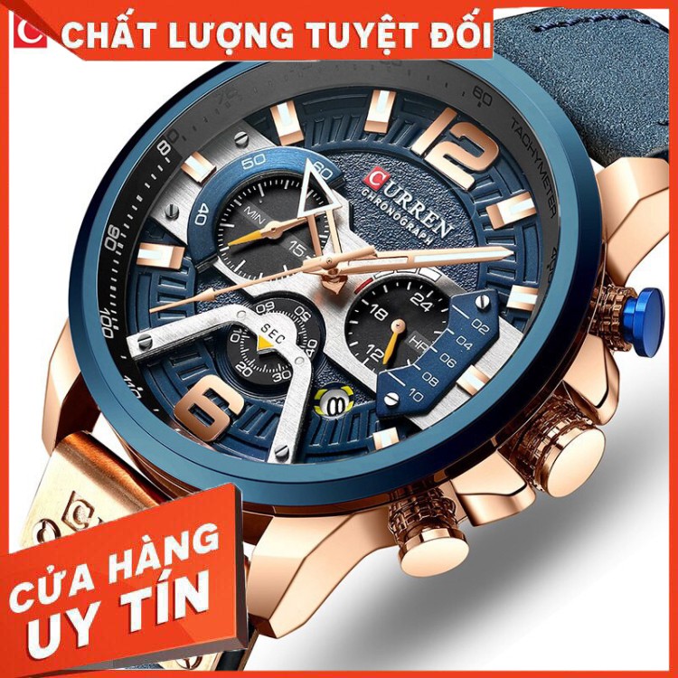 HÀNG CAO CẤP -  Đồng Hồ Nam Chính Hãng Curren Dây Da Cao Cấp Phong Cách Thể Thao Cực Đẹp Hiện Đại Giá Rẻ  - Hàng Cao Cấp