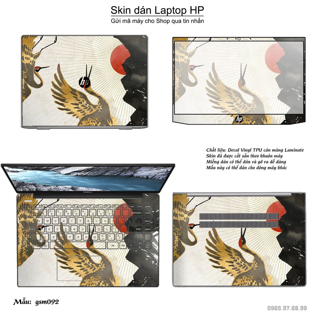 Skin dán Laptop HP in hình giả sơn mài (inbox mã máy cho Shop)