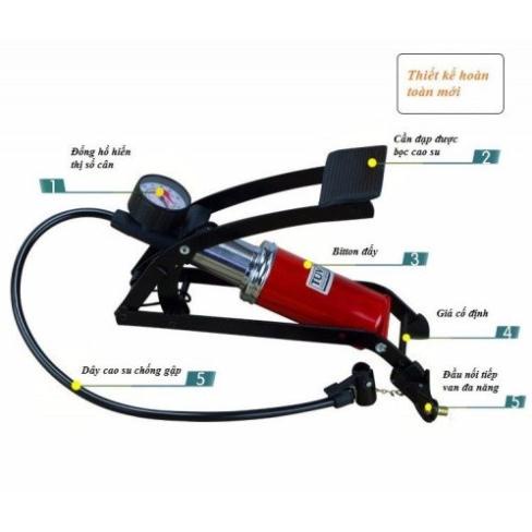 Bơm đạp chân ô-tô xe máy siêu tiện lợi , bơm ô tô xe máy đa năng cao cấp - Bảo hành 12 tháng 1 đổi 1 .