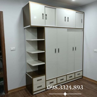 tủ nhựa đài loan 4 cánh 1 kệ cao 2m45