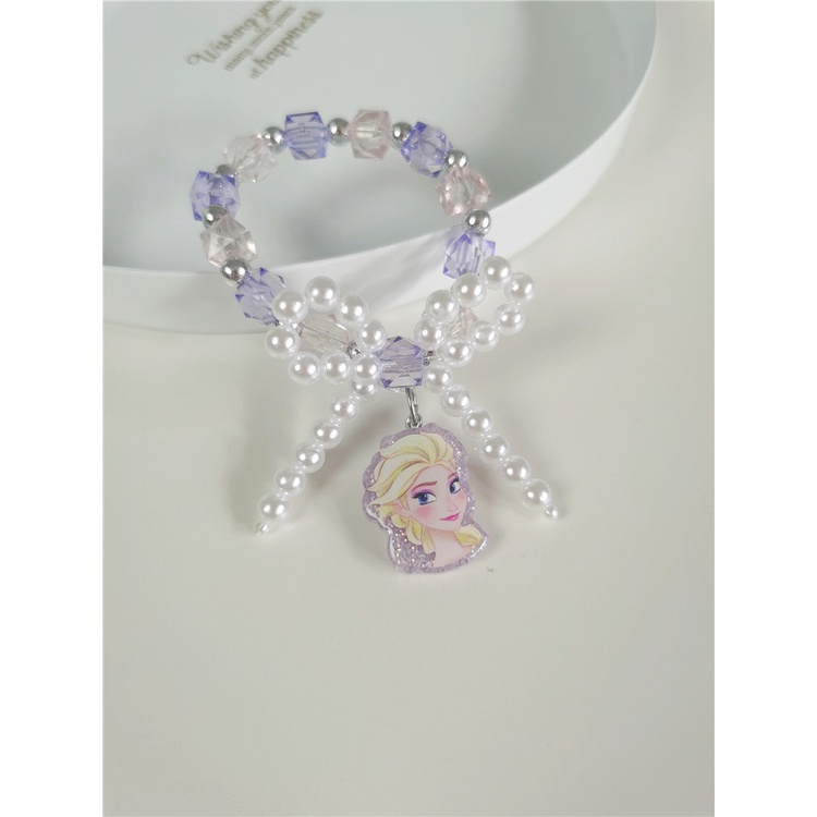 🎀 Bộ vòng cổ/ vòng tay/ nhẫn/ dây buộc tóc co giãn hình công chúa Elsa cho bé gái