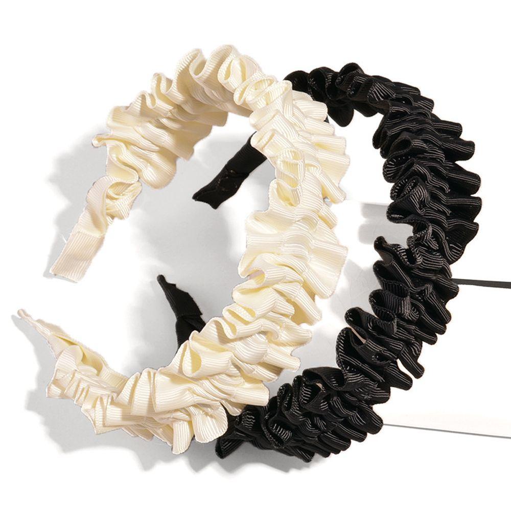 Cài Tóc Vải Satin Màu Trắng Đen Thời Trang Cho Nữ