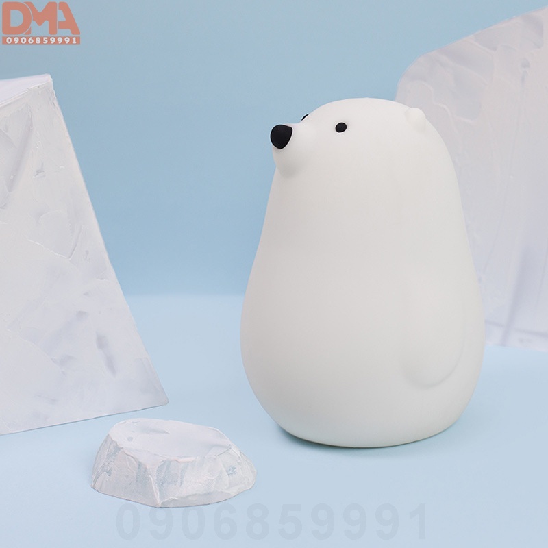 Đèn ngủ trang trí,đèn led silicon cảm ứng gấu bắc cực nhỏ - (HL-18)